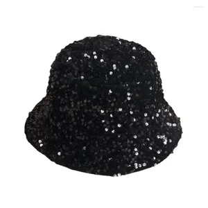 Bérets Gliting Bling Mode Brillant Paillette Élégant Logo Personnalisé Chapeau De Seau