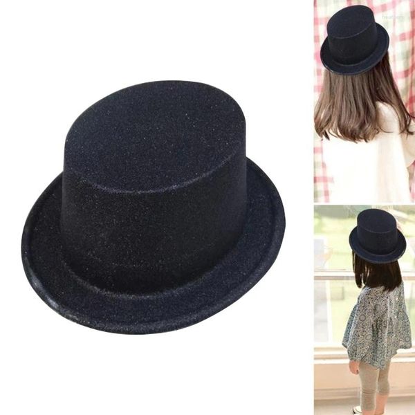 Bérets Chapeau de magicien à paillettes, haut de fête, Costume de Cowboy Fedora, couvre-tête de noël pour enfants et adultes