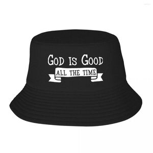 Bérets Dieu est bon tout le temps Christian Design Bucket Hat Luxury Custom Hats Ladies Men's