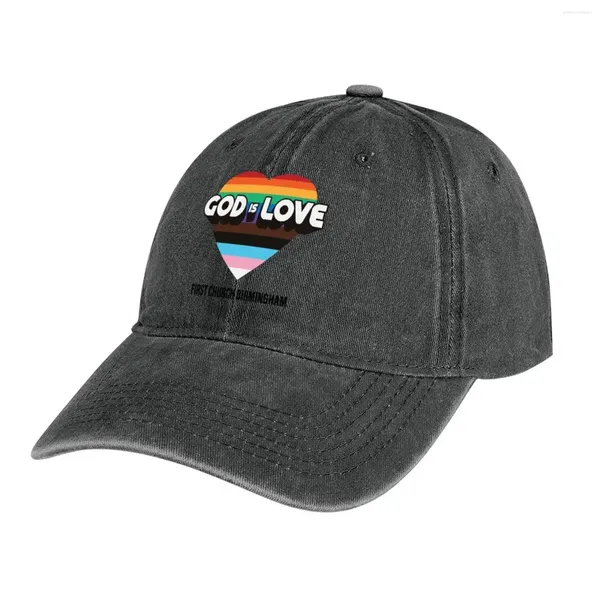 Berets Dieu est l'amour 2024 logo Cowboy Hat UV Protection Solar Sports Caps Caps masculins femmes