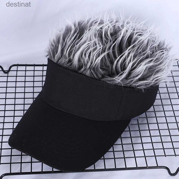 Boinas Gorra de béisbol de golf con estilo falso Gorra para el cabello Visera para el sol Sombreros divertidos para peluquín Hombres Mujeres Pelos con púas Peluca Sombrero Moto Gp Gorra de béisbol L231106