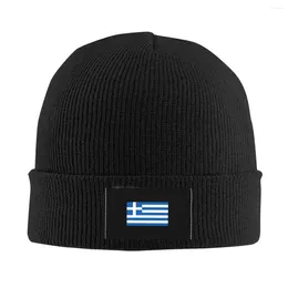 Baretten Griekenland Vlag Skullies Mutsen Caps Voor Mannen Vrouwen Unisex Hip Hop Winter Warme Gebreide Muts Volwassen Motorkap Hoeden