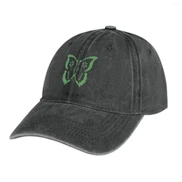 Bérets Vert Papillon Couleur Impression Art Cowboy Chapeau Mousse Partie Casquette De Baseball Gentleman Femme Plage Sortie Hommes