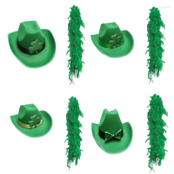Bérets Green Hat pour STPatrick Cowboy Scarf Holiday Holiday Wrand Irish National Celebration Better Buckle Festival accessoires