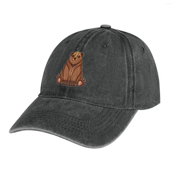 Bérets Grizzly Banana Bear (Blanc) Chapeau de Cowboy Wild Ball Beach Homme Luxe Femme