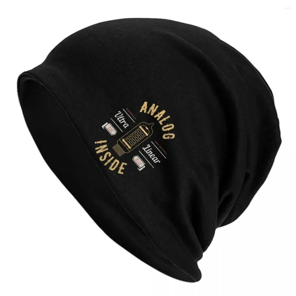 Boinas Amante de la guitarra Tubo de vacío analógico Audiophile Beanie Sombreros Retro Música Bonnet Hombres Moda Gimnasio Sombrero de punto Gorras elásticas