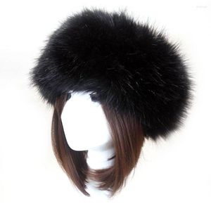 Berets Hair Accessories Winter Warm Ear Warmer Fashion Tulband Faux Fur Headband Dames Visor Cap Earmuff Autumn Band Outdoor