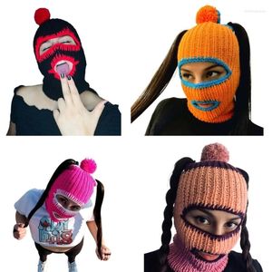 Bérets Halloween Balaclava Knit Beanie Hat Neck Warmer Party Holiday Winter