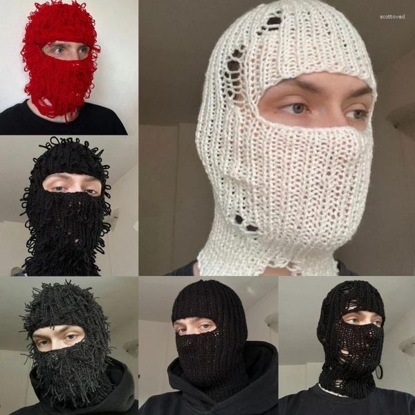 Boinas Halloween balaclava gorro gorro mujeres hombres mascarilla de esquí sólido cubierta cubierta de cospla de calentador de cuello viento