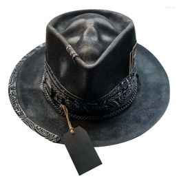Bérets Halloween crâne chapeau de cowboy ornement de couvre-chef effrayant et élégant