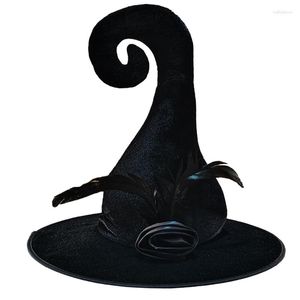 Bérets Halloween sorcière chapeau large bord haut de fête femmes assistant unisexe chapeau de sorcière Cosplay Costume femme vacances coiffure