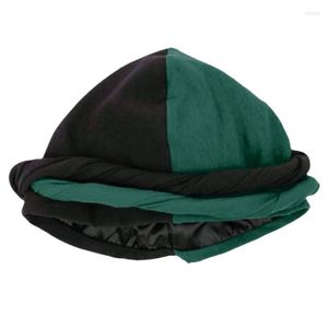 Berets Haloturban Durag voor mannen Hoofdwrap Moslim hijab Turban Satin Lined Headscarf Comfy Chemo Hat R7rf