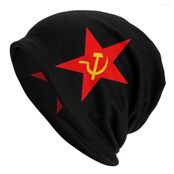 Bérets marteau faucille communiste étoile Bonnet chapeau tricot Hip Hop Skullies bonnets chapeaux soviétique russe CCCP chaud multifonction casquette