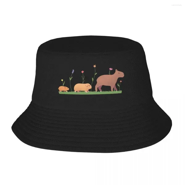 Bérets Hamster cochon d'inde et Capybara chapeaux seau Panama pour enfants Bob mode pêcheur été plage pêche unisexe casquettes