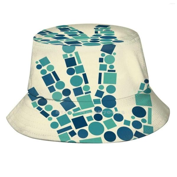 Bérets Hand By Shapes - Cool Version Light Bg Outdoor Sun Fishing Panama Hats Circle Round Square Basic