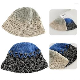 Baretten Handgemaakte Bucket Hat Eenvoudige Cloches Stijl Gebreid Met DXAA