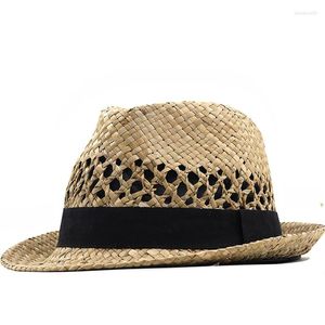 Bérets faits à la main été hommes Fedora chapeaux pour femmes paille pare-soleil casquette solide Jazz chapeau plage Sombrero Panama Gorras