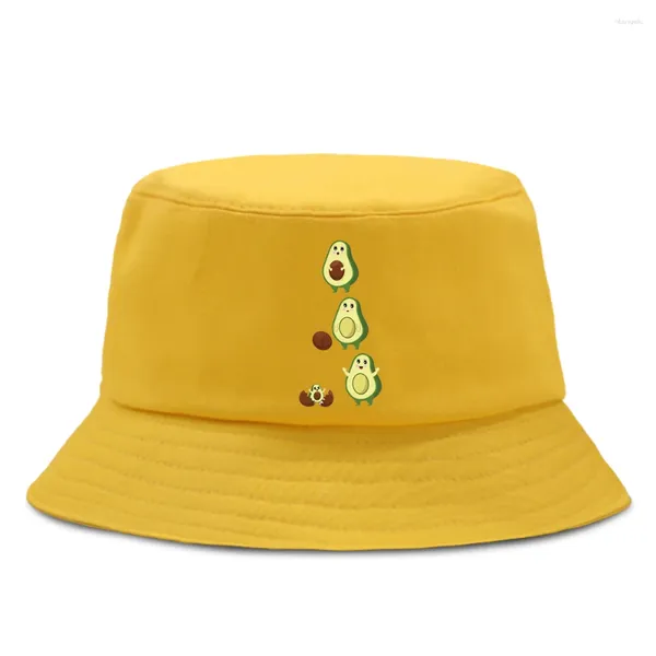 Bérets chapeau avocat grandir drôle impression Bob chapeaux pour hommes Hip Hop crème solaire seau solaire femmes mode pêche hommes casquette de pêcheur