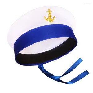 Boinas sombrero capitán disfraz hombres azul marino yate divertido al por mayor