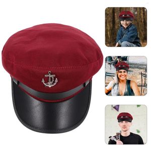 Bérets chapeau capitaine pour Costumes de décoration, chapeaux de marin de fête en coton pour hommes et femmes