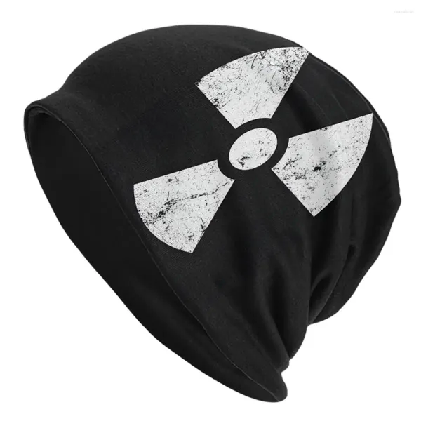 Bérets chapeau symbole nucléaire Logo casquettes d'extérieur pour hommes femmes Skullies bonnets Ski coton Bonnet chapeaux