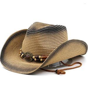 Bérets Hat Sun for Straw Femmes Chapeaux d'été Western Cowboy Paint Spray Paint Élégant