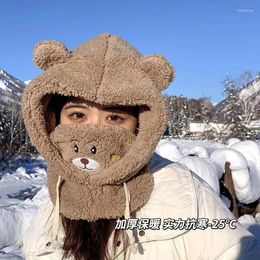 Bérets Hat à l'automne et à l'hiver Edition coréenne Cycling Cycling Windproof Tenter Cold Proof Mask Protection du visage intégré