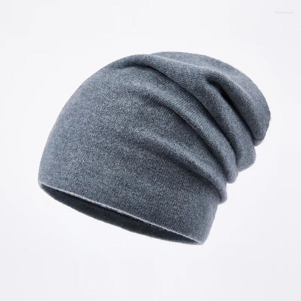 Boinas Sombreros 200% de lana pura Gorros tejidos cálidos para hombres.En invierno los jóvenes salen a mantener el frío cachemir