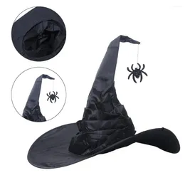 Bérets chapeaux accessoires de Performance pour adultes chauve-souris boîtes de nuit fêtes sorcière noir plis casquette de sorcier casquettes de sorcier Halloween