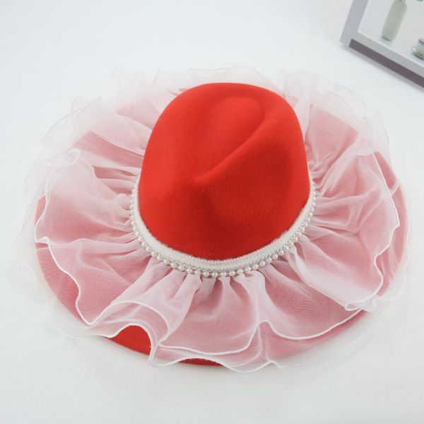 Bérets chapeaux pour femmes Fedoras femmes chapeau mariage formel maille fil élégant dames solide 2023 feutré Sombreros De Mujerbérets béretsbéret