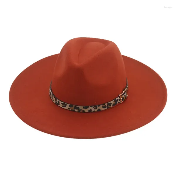 Boinas Capas de sombrero para mujeres Men Bonnet Cowboy Fedora Felted Big Brim 9.5cm Luxury Winter Male Sombreros Gorras