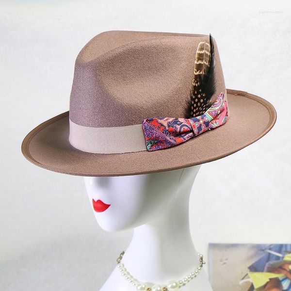 Boinas Sombreros Hombres Sombrero Lana Dama Fieltro Unisex Bowknot Jazz Para y Mujeres Precio al por mayor Vaquero