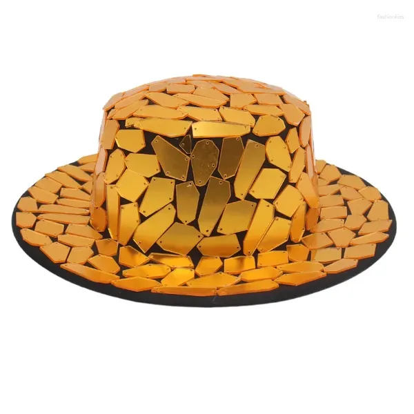 Bérets de haute qualité, dôme plat, chapeau plat, lentille décorative, chapeaux Fedora pour hommes et femmes, casquette en feutre pour spectacle sur scène