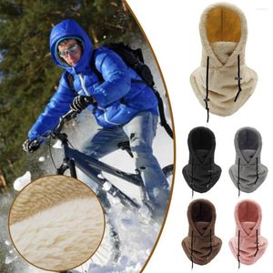 Baretten Hoge Polar Fleece Bivakmuts Winter Ski Winddichte Cap Outdoor Fietsen Voor Mannen Gezichtsmaskers Kap Mutsen Vrouwen Pluche Warm H A5I4