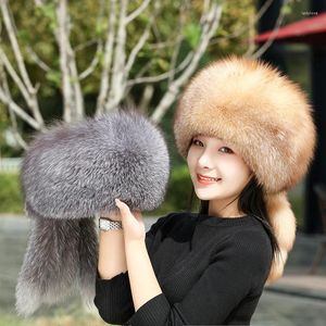 Bérets de haute qualité réglable femme chapeau de fourrure hiver sports de plein air mode épaississement chaud protection de l'oreille vison baotou casquette sauvage