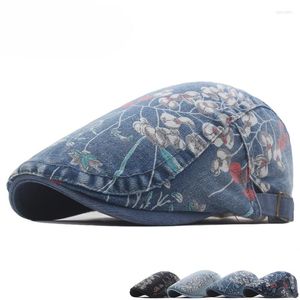 Bérets de haute qualité marque tricoté béret Casquette Homme Denim casquette plate pour hommes Boina Hombre visière avant chapeau Planas Snapback