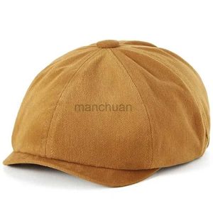 Bérets de haute qualité papa décontracté hatte octogonal homme coton plats pic capuchon mâle mâle ajusté ivy chapeaux dame fashion berets d24417