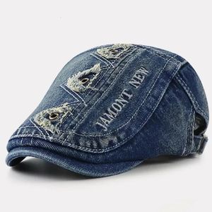 Bérets Haute qualité Parent-enfant Denim sboy Cap garçon fille pur coton chapeau de soleil enfant Ivy casquettes hommes femmes petite taille bérets 52-56 cm 231208