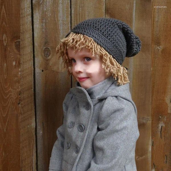 Boinas de alta calidad estilo padre-niño sombrero occidental hip-hop pelucas de mendigo adultos niños con capucha crochet borla creativa moda