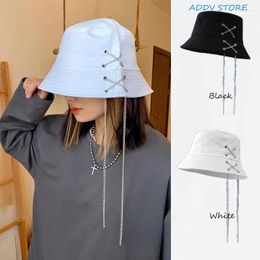 Berets Hip Hop Chain Ouder-kind Street Dance Big Brim Fisherman Hat Chic Japanse coole kinderen knap paar