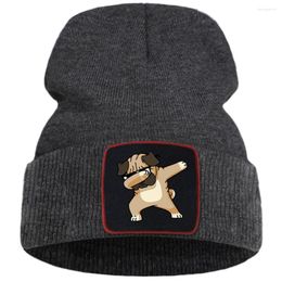 Bérets Hip Hop Cool Dog Bonnet Hommes Chapeaux Unisexe Casual Bonnet Tricoté Chaud Coton Sport Bonnet Femmes Casquettes Harajuku En Plein Air Skullies Chapeau