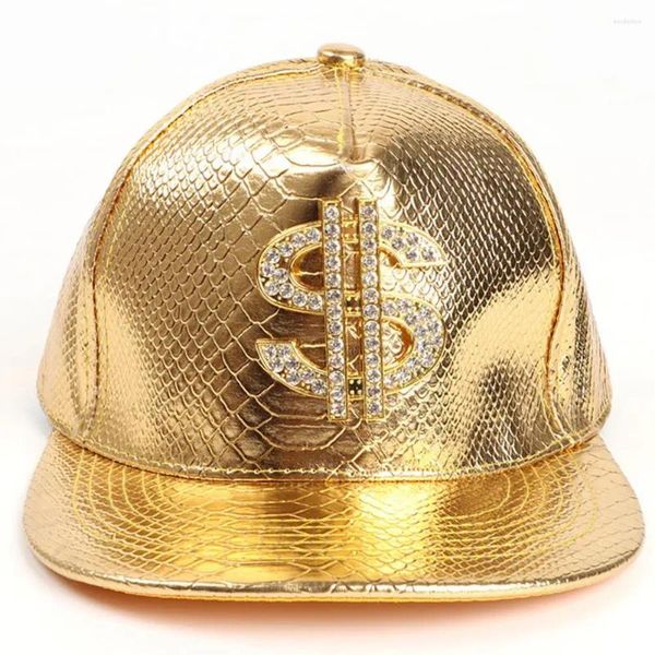 Bérets Hippie Baseball Hat Crocodile Skin Texture Cassin de décoration de strass avec Sign Sign Buckle Hop Street Dance For Outdoor