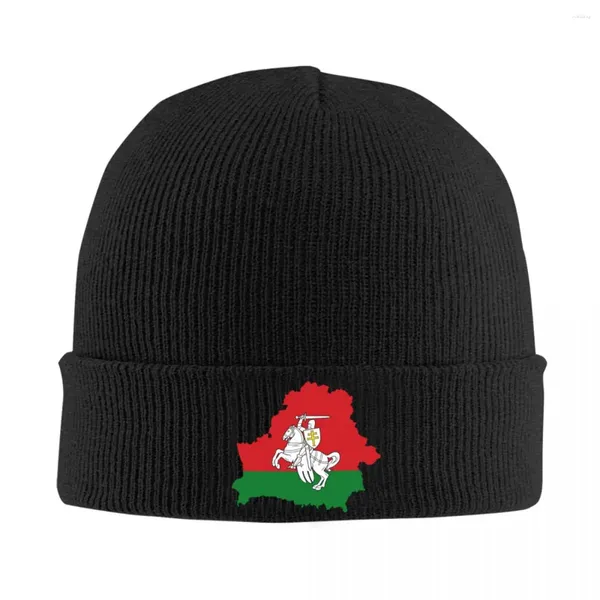 Bérets Histoire Emblème National De La Biélorussie Fierté Bonnet Unisexe Hiver Chaud Bonnet Femme Tricot Chapeaux Mode Skullies Bonnets Chapeau