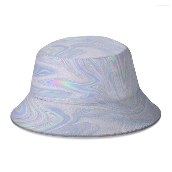 Berets Holo Bohemian Beauty Beau chapeau de seau pour femmes étudiants hommes pliables bob chapeaux de pêche Panama Cap Autumn