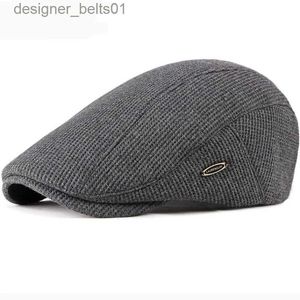 Baretten HT2646 Baret Cap Nieuwe Herfst Winter Hoed Caps voor Mannen Vrouwen Verstelbare Ivy Krantenverkoper Platte Pet Hoge Kwaliteit Effen Gebreide Muts BaretsL231115