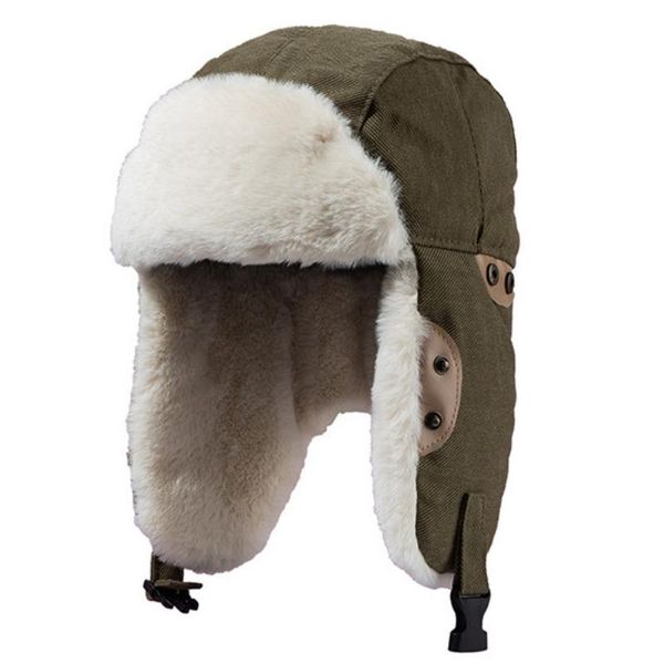 Bérets HT3818 Bomber Hat Femmes Hommes Épais Chaud Trapper Earflap Cap Fourrure Russe 2023 Ski Hiver Ushanka