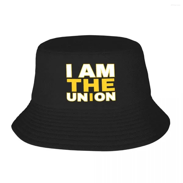 Bérets Je suis le Union Labor Movement Mouvement Black Out Edition Bucket Bucket Panama for Man Woman Bob Fisherman Fishing Unisexe Caps