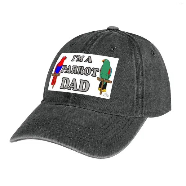 Boinas ¡Soy un papá loro! - Eclectus Sombrero de vaquero masculino y femenino Rugby Montañismo Ropa de golf personalizada para mujeres Hombres