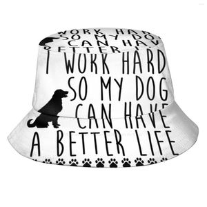 Berretti Lavoro duro così il mio cane può avere una vita migliore Cappelli da pescatore unisex Cani da pescatore Cuccioli Cucciolo Doggy Lover