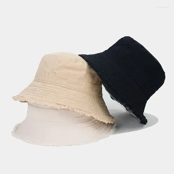 Bérets Ins Raw Bucket Hat pour femmes, littérature japonaise et art, pare-soleil, masque solaire, mode coréenne, bassin polyvalent